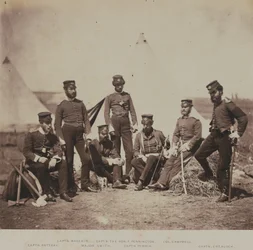 Officers of the 90th (Perthshire Volunteers) (Light Infantry) Regiment of Foot, from an album of 52 photographs associated with the Crimean War, 1855